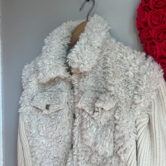 And Now This Women's Mixed-Media Long-Sleeve Jacket XS Palomino - Picture 3 of 13